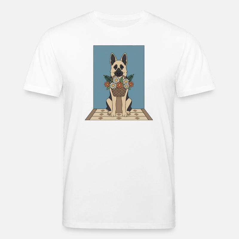 Blütenkorb Hund: Deutscher Schäferhund - Stanley/Stella Unisex Bio-T-Shirt CREATOR  - Weiß
