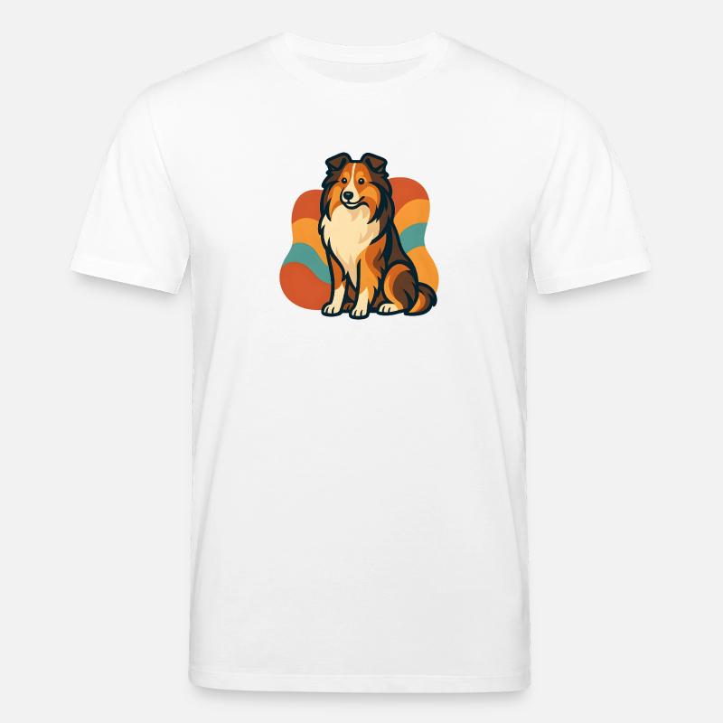 Lebhafter Shetland-Schäferhund Sunburst - Stanley/Stella Unisex Bio-T-Shirt CREATOR  - Weiß