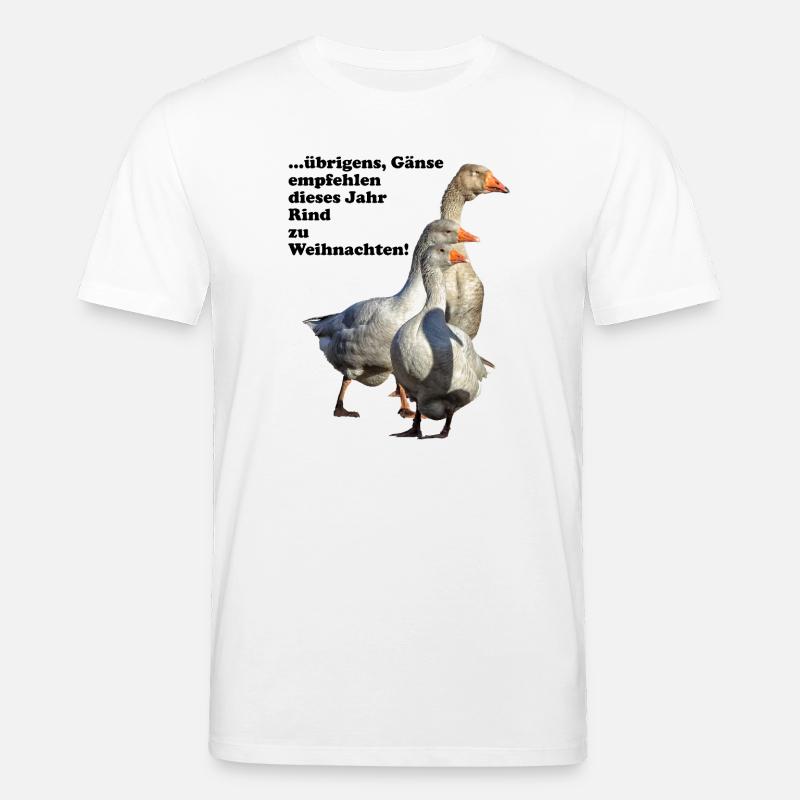 Weihnachts-Gänseempfehlung Rind - Stanley/Stella Unisex Bio-T-Shirt CREATOR  - Weiß