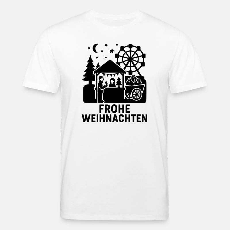 Silhouette de joyeux Noël - T-shirt bio CREATOR Stanley/Stella Unisexe - blanc
