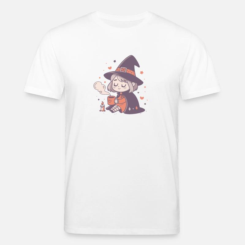Gemütliche Hexe mit heißem Becher - Stanley/Stella Unisex Bio-T-Shirt CREATOR  - Weiß