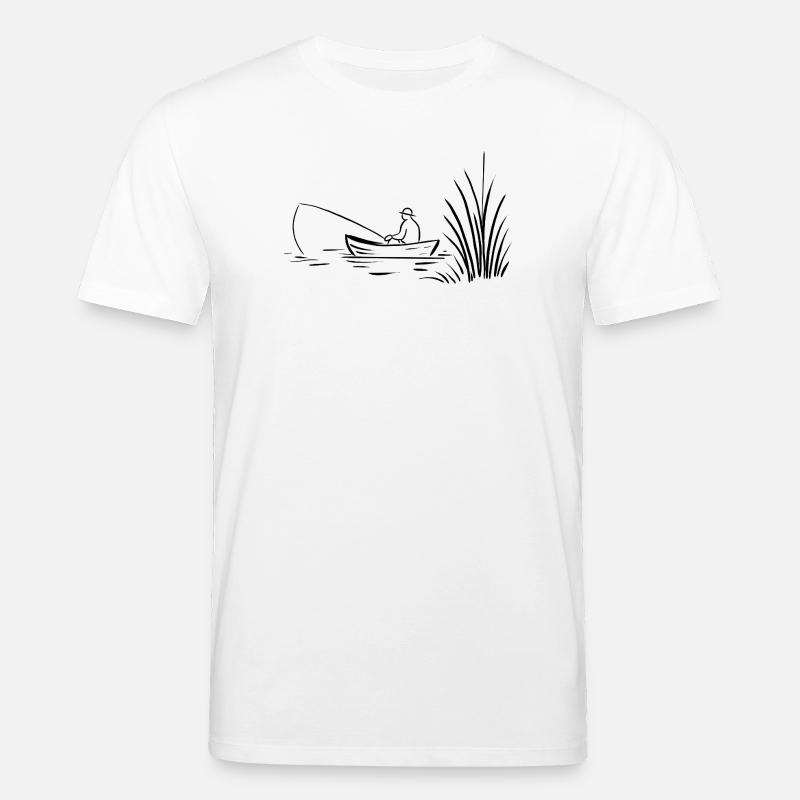 Angler im Boot am See - Stanley/Stella Unisex Bio-T-Shirt CREATOR  - Weiß