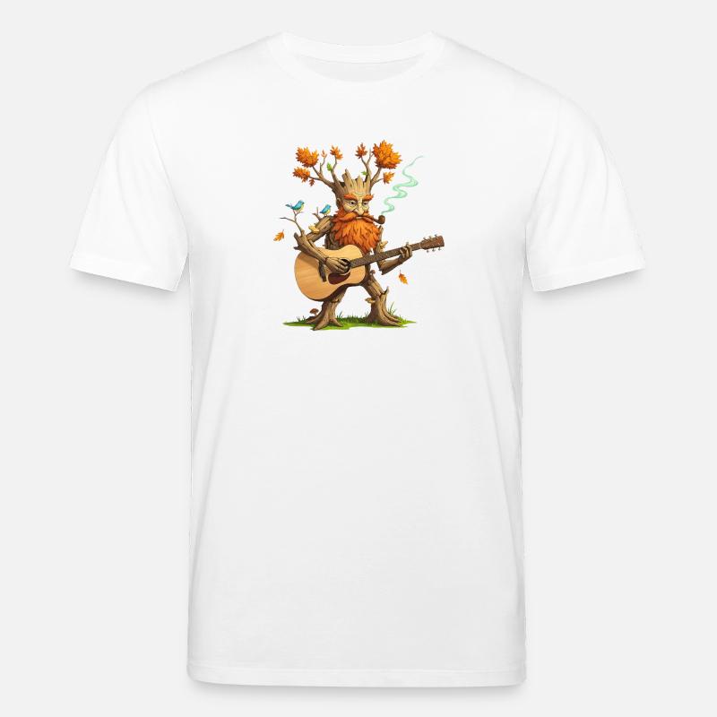 Fantasy Tree Guitar Player T-Shirt - T-shirt bio CREATOR Stanley/Stella Unisexe - blanc