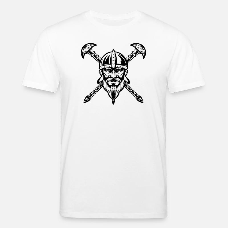 Bärtiges Wikinger-Kriegergesicht - Stanley/Stella Unisex Bio-T-Shirt CREATOR  - Weiß