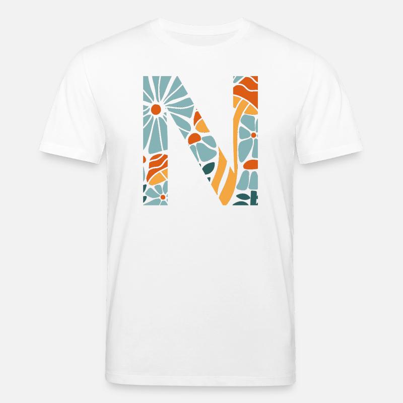 Groovy Letter n Flowers Geschenkidee - Stanley/Stella Unisex Bio-T-Shirt CREATOR  - Weiß