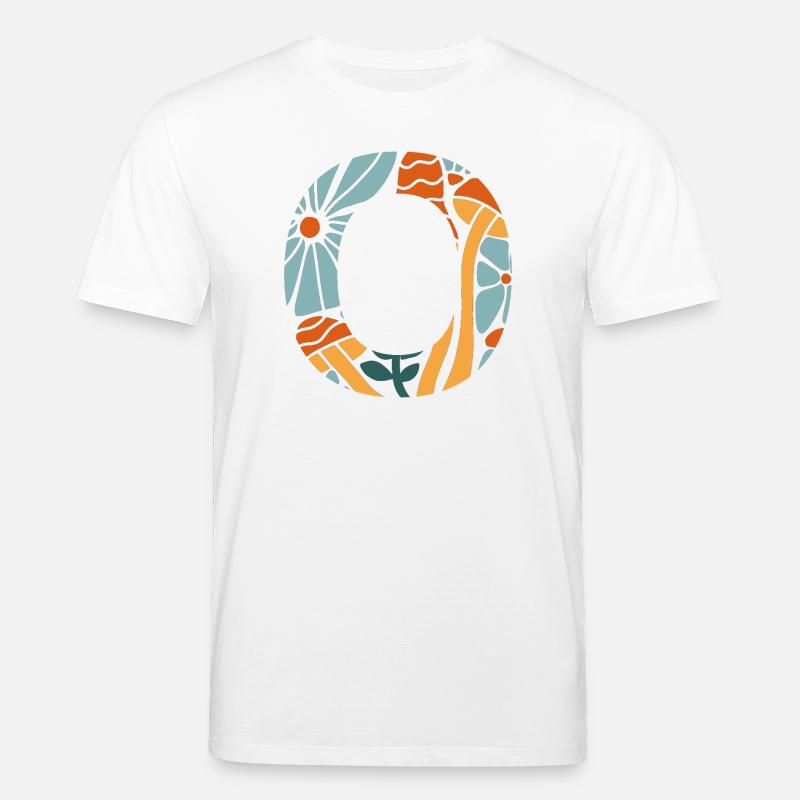 Letter o groovy Blumen Geschenkidee - Stanley/Stella Unisex Bio-T-Shirt CREATOR  - Weiß