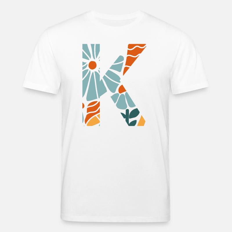 Buchstabe k groovige Blumen Geschenkidee - Stanley/Stella Unisex Bio-T-Shirt CREATOR  - Weiß
