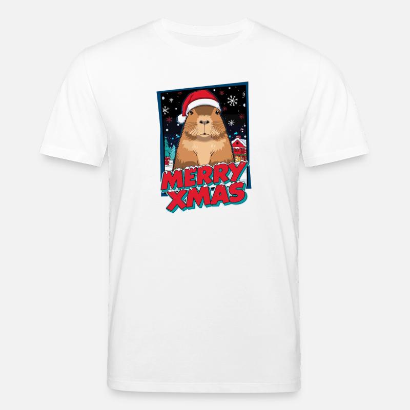 Capybara mit Santa Hut Weihnachten - Stanley/Stella Unisex Bio-T-Shirt CREATOR  - Weiß