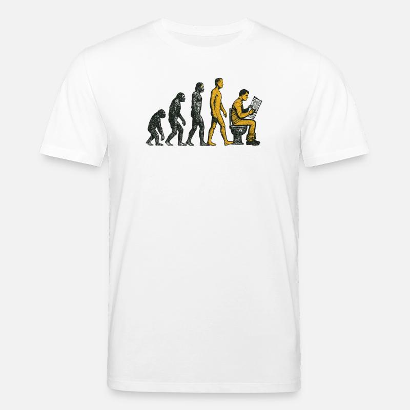 Evolution zum Klo-Mann Grunge Lustig - Stanley/Stella Unisex Bio-T-Shirt CREATOR - Weiß