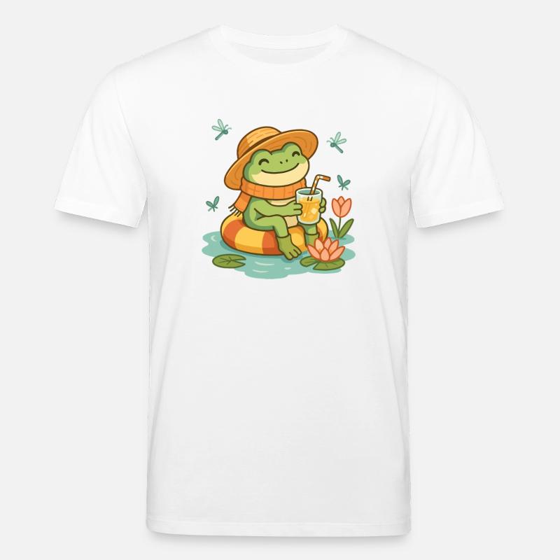 Grenouille d’été – Grenouille douillette avec limonade - T-shirt bio CREATOR Stanley/Stella Unisexe - blanc