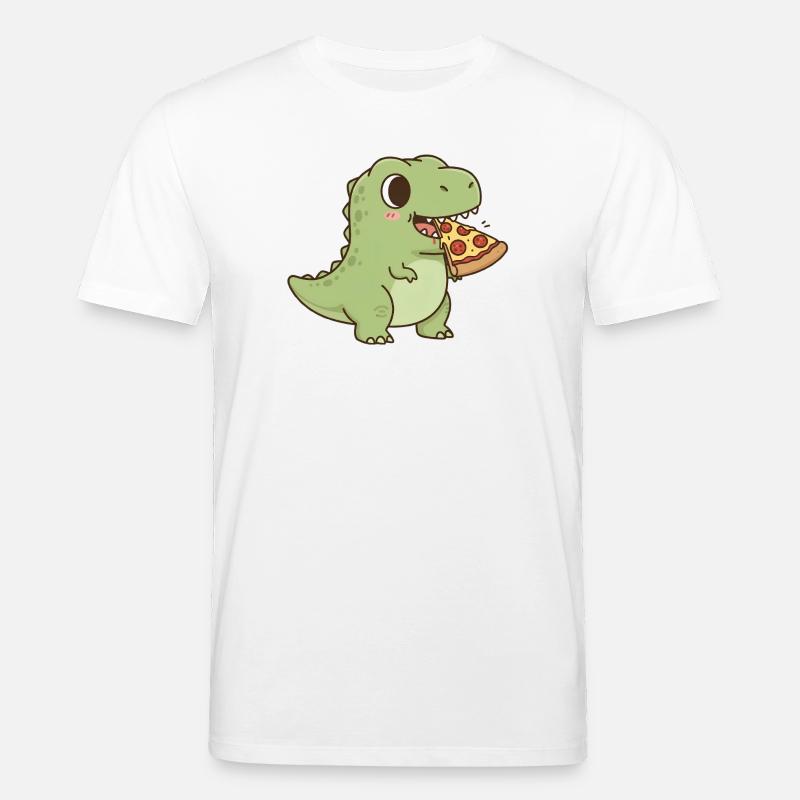T-Rex isst Pizza - Stanley/Stella Unisex Bio-T-Shirt CREATOR  - Weiß