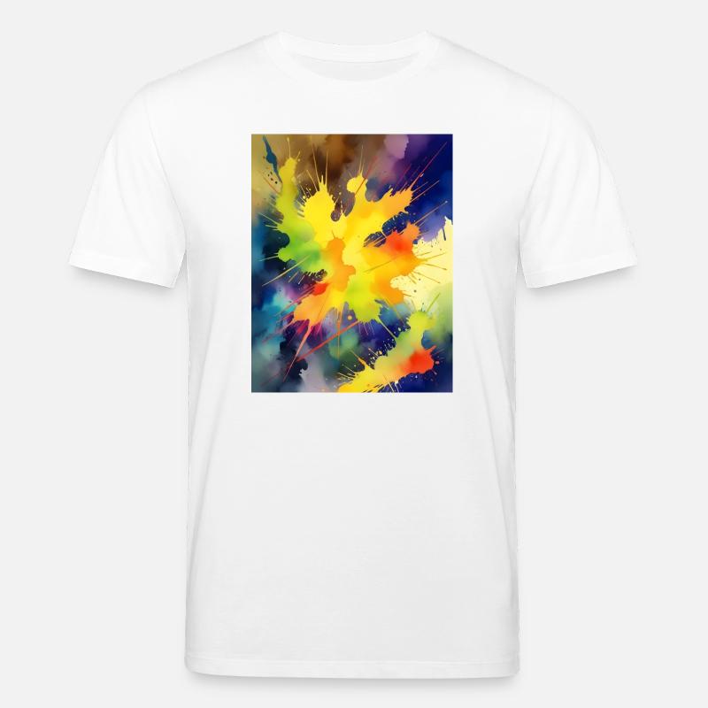 Farbexplosion Abstrakt Spritzer - Stanley/Stella Unisex Bio-T-Shirt CREATOR  - Weiß
