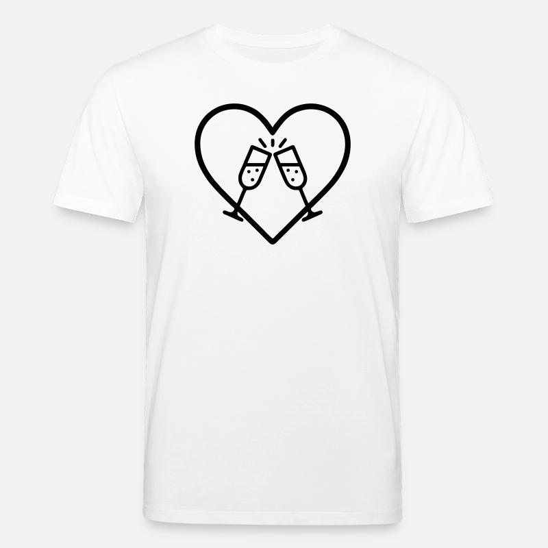 Funkelnde Brille Herz Blasen Cheers Geschenk - Stanley/Stella Unisex Bio-T-Shirt CREATOR  - Weiß