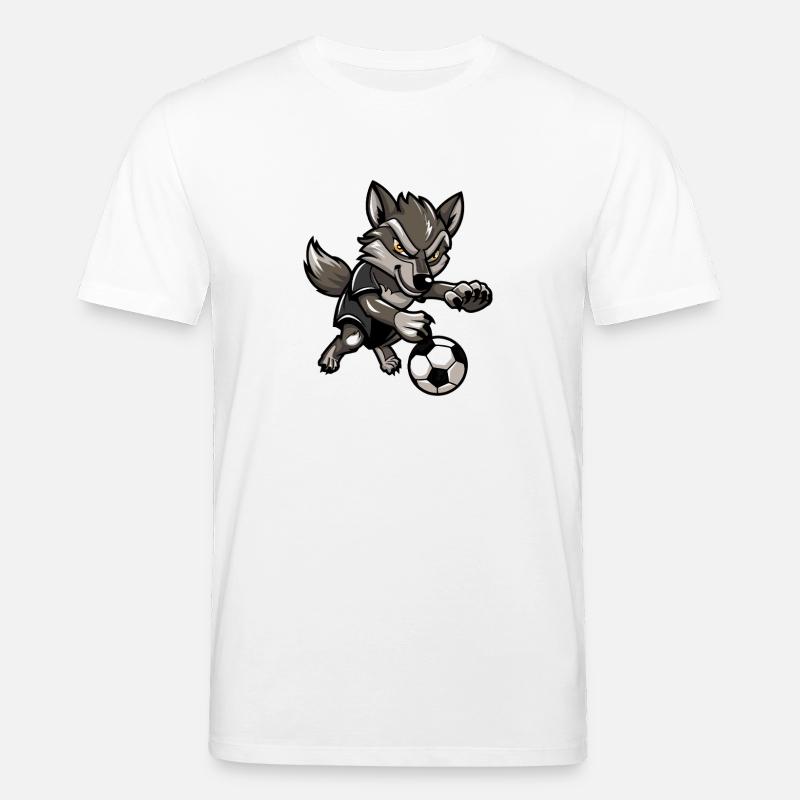 Wolfsoccer Animierter Wolf - Stanley/Stella Unisex Bio-T-Shirt CREATOR  - Weiß