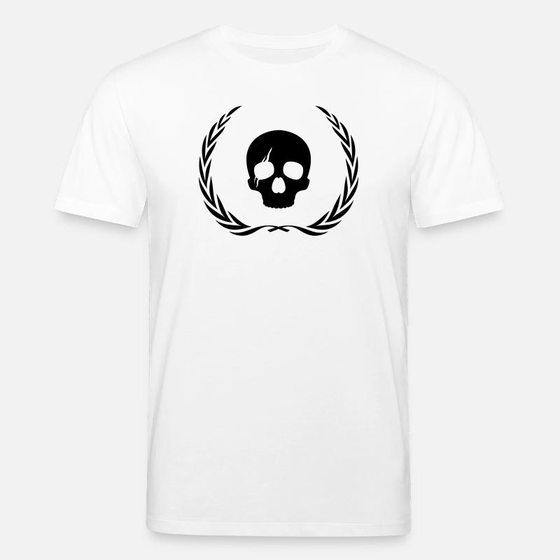 Skeleton Skull Wreath - Stanley/Stella CREATOR Unisex Organic T-Shirt - white