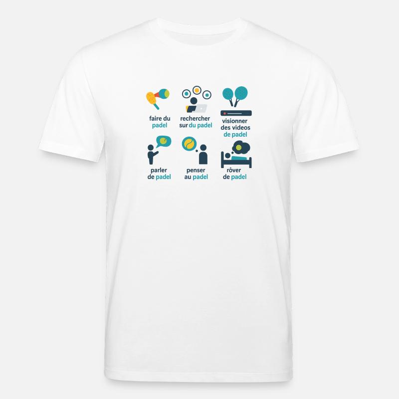 Verspieltes grafisches Padel - Stanley/Stella Unisex Bio-T-Shirt CREATOR  - Weiß