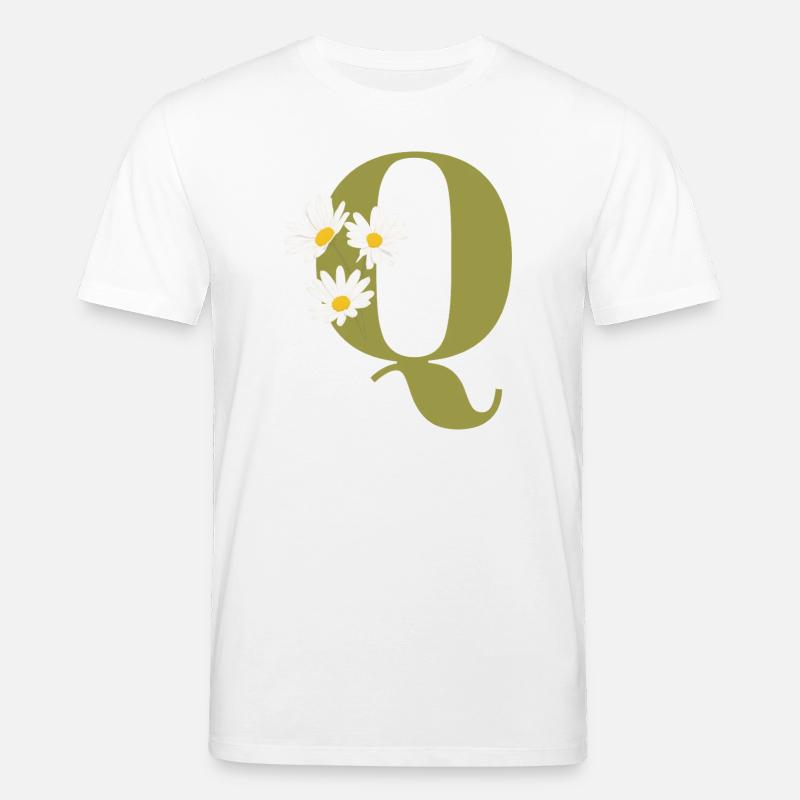 Buchstaben q grüne Gänseblümchen - Stanley/Stella Unisex Bio-T-Shirt CREATOR - Weiß