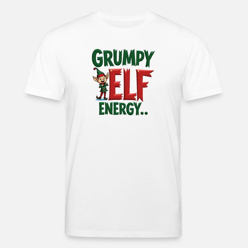 Grumpy Elf Energy Grumpy Imp - Stanley/Stella CREATOR Unisex Organic T-Shirt - white