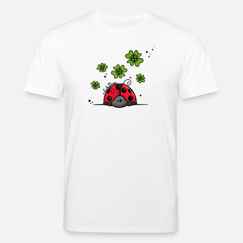 Marienkäfer mit Glücksklee - Stanley/Stella Unisex Bio-T-Shirt CREATOR  - Weiß