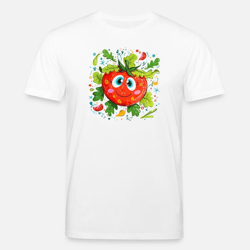 Tomate joyeuse à motif vert - T-shirt bio CREATOR Stanley/Stella Unisexe - blanc