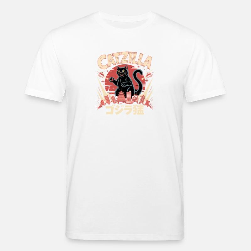 Catzilla - Logo de chat mignon - T-shirt bio CREATOR Stanley/Stella Unisexe - blanc