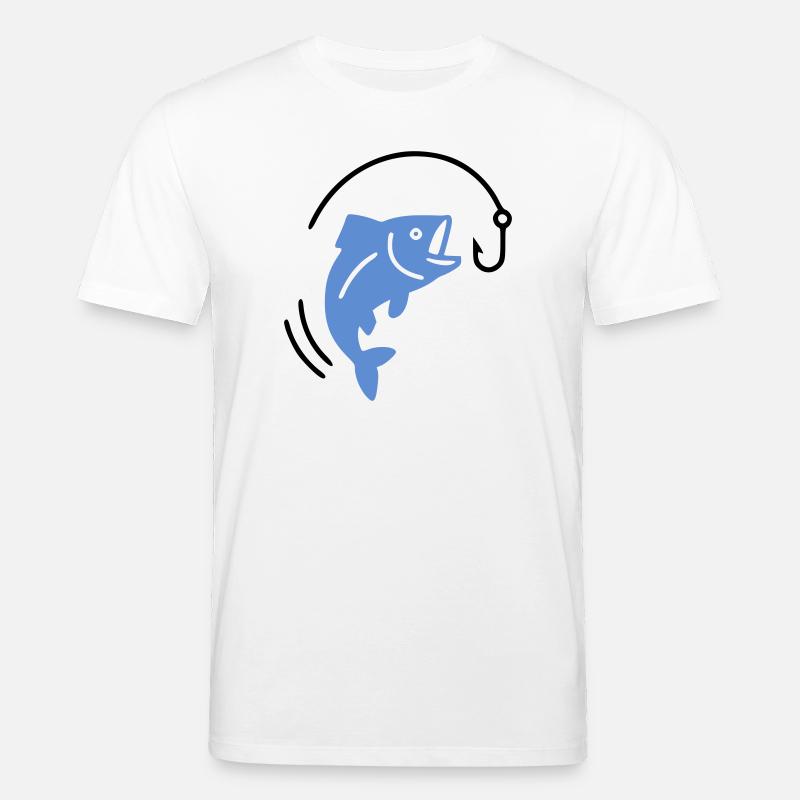 Pêche au poisson sur hameçon logo - T-shirt bio CREATOR Stanley/Stella Unisexe - blanc