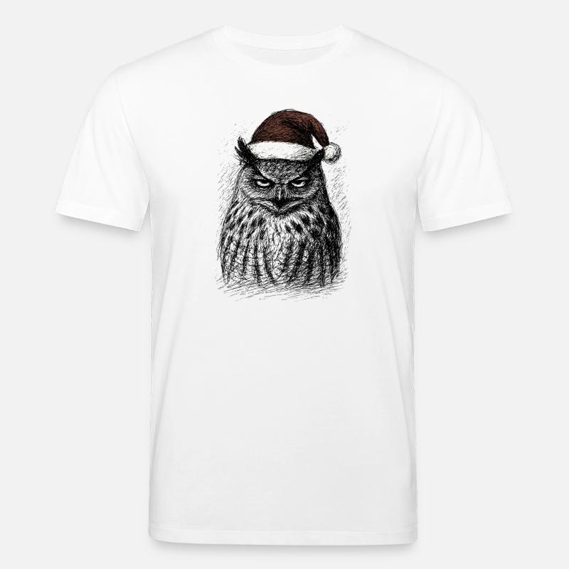 Müde Weihnachts- Eule - Stanley/Stella Unisex Bio-T-Shirt CREATOR  - Weiß