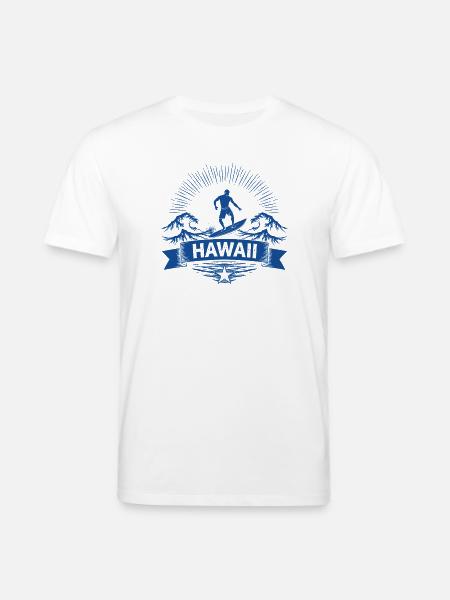 Hawaii Surfer Surfer on Pacific Wave - Stanley/Stella CREATOR Unisex Organic T-Shirt - white