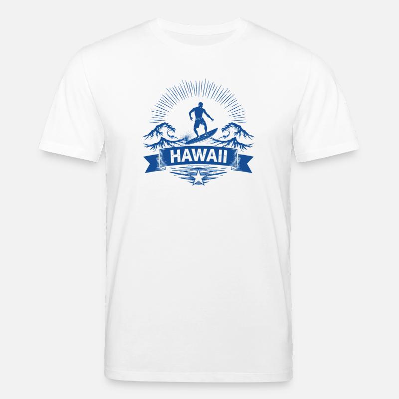 Hawaii Surfer Surfer on Pacific Wave - Stanley/Stella CREATOR Unisex Organic T-Shirt - white