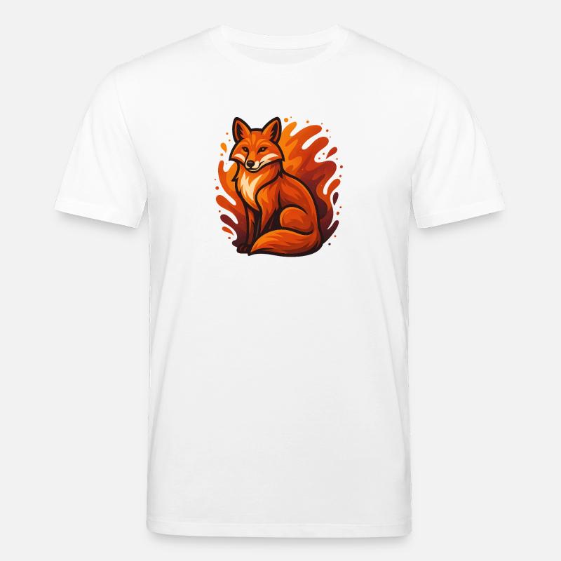 Flammender Fuchs im grafischen Stil - Stanley/Stella Unisex Bio-T-Shirt CREATOR  - Weiß