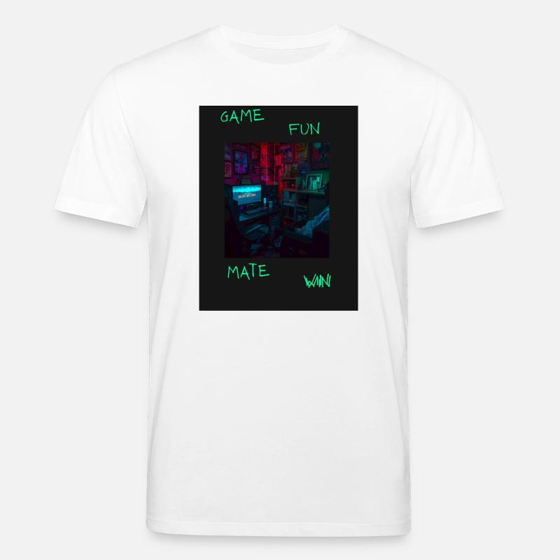 Neon Retro Gaming Raum Spruch - Stanley/Stella Unisex Bio-T-Shirt CREATOR - Weiß
