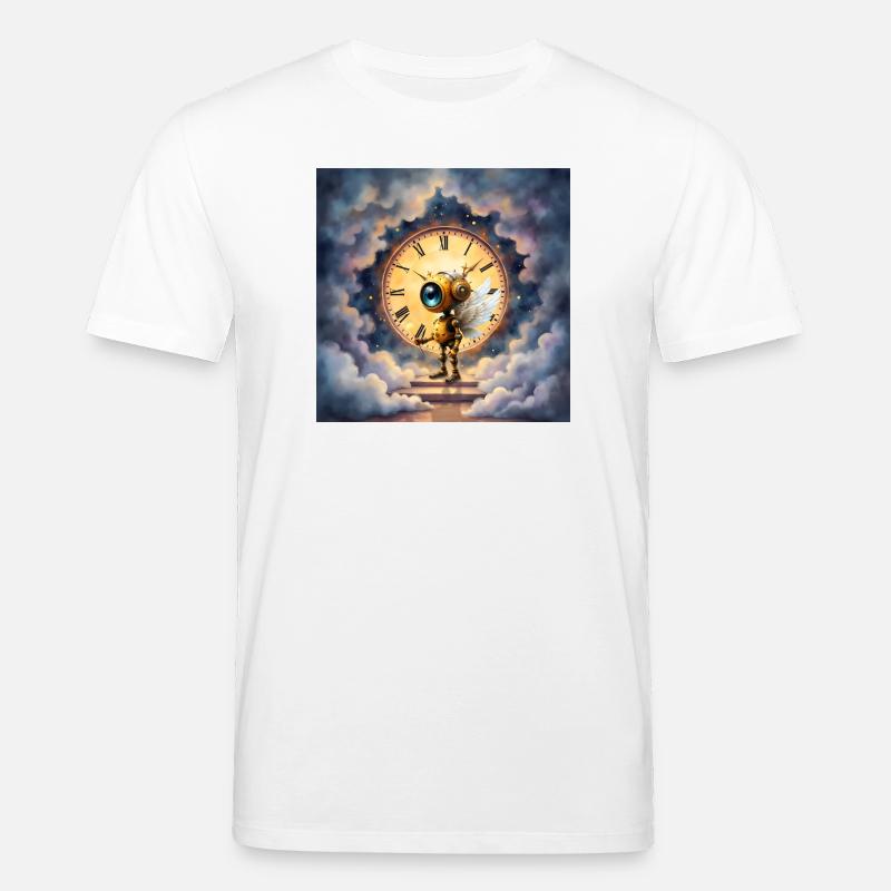 Robot ailé dans l’horloge céleste - T-shirt bio CREATOR Stanley/Stella Unisexe - blanc