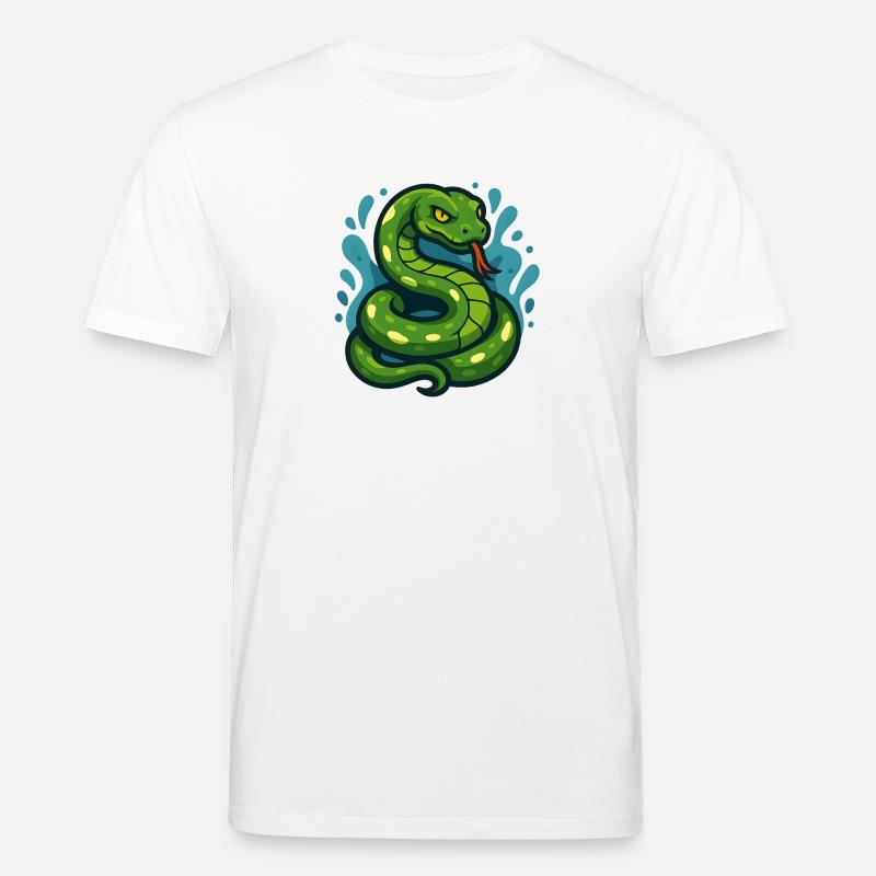 Arbre vert Python serpent en vague - T-shirt bio CREATOR Stanley/Stella Unisexe - blanc