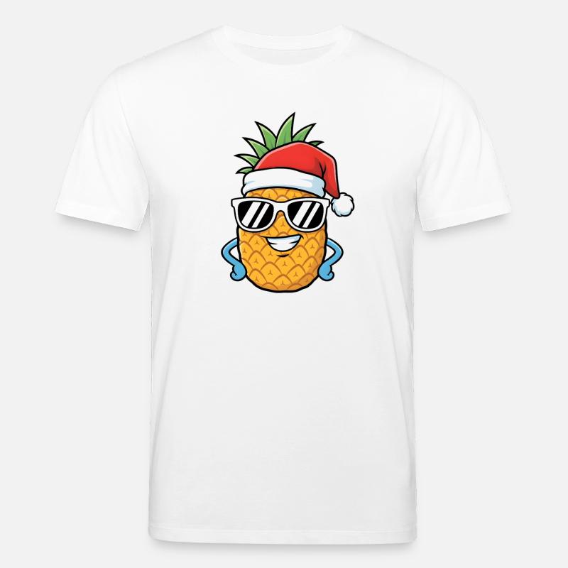 Art de l’ananas de Noël - T-shirt bio CREATOR Stanley/Stella Unisexe - blanc