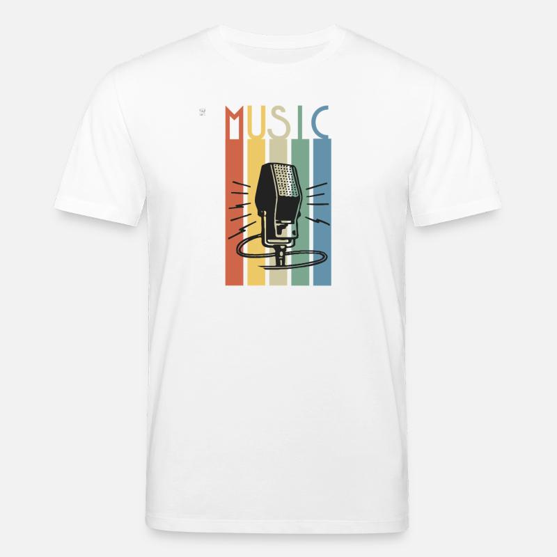 Bande musicale de microphone rétro - T-shirt bio CREATOR Stanley/Stella Unisexe - blanc