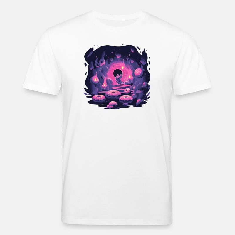 Neon Mouse Cave with Donuts - Stanley/Stella CREATOR Unisex Organic T-Shirt - white