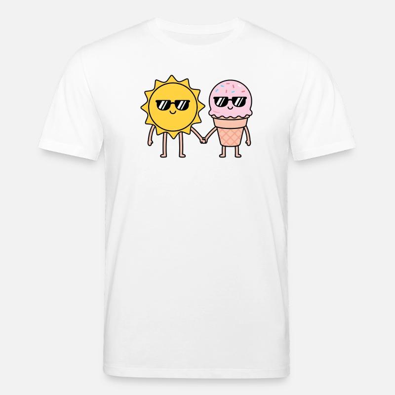 Dessin animé Happy Summer Sun - T-shirt bio CREATOR Stanley/Stella Unisexe - blanc