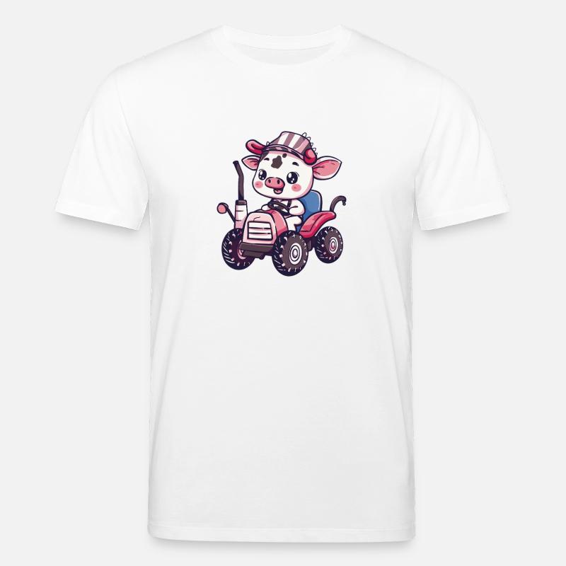 Kuh Traktor Farmer - Stanley/Stella Unisex Bio-T-Shirt CREATOR  - Weiß