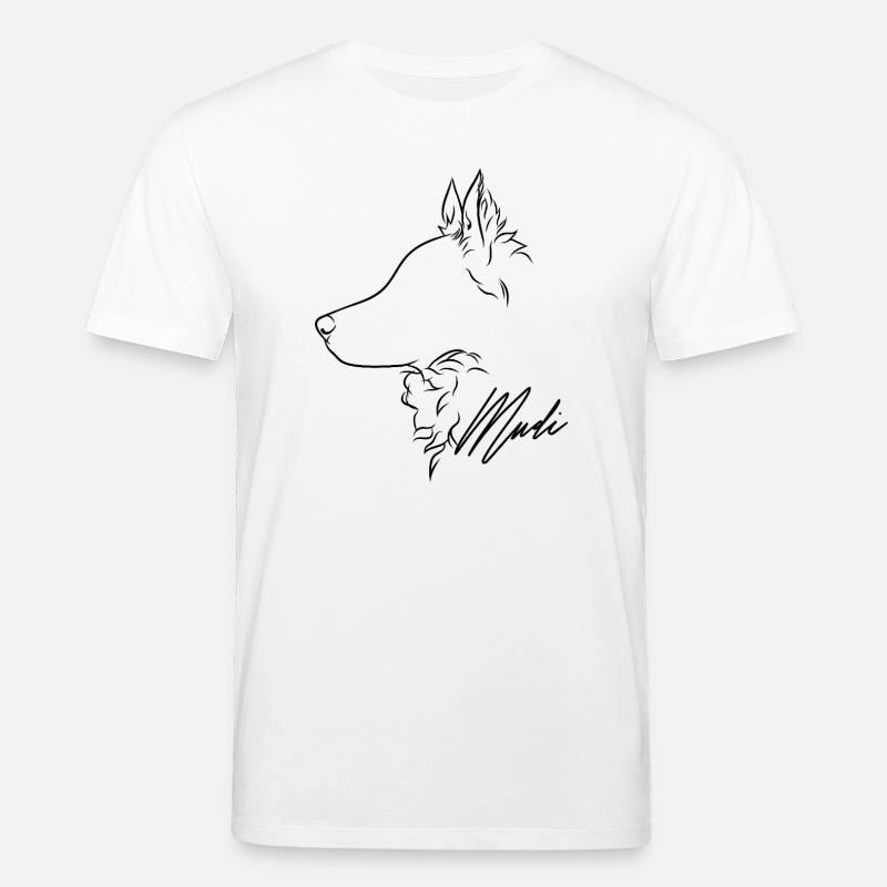 Mudi Profil Hunde Hund Wilsigns - Stanley/Stella Unisex Bio-T-Shirt CREATOR  - Weiß