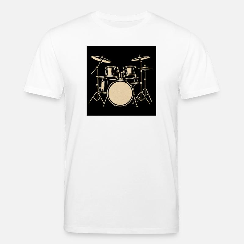 Black Silver Drumset Illustration - Stanley/Stella CREATOR Unisex Organic T-Shirt - white