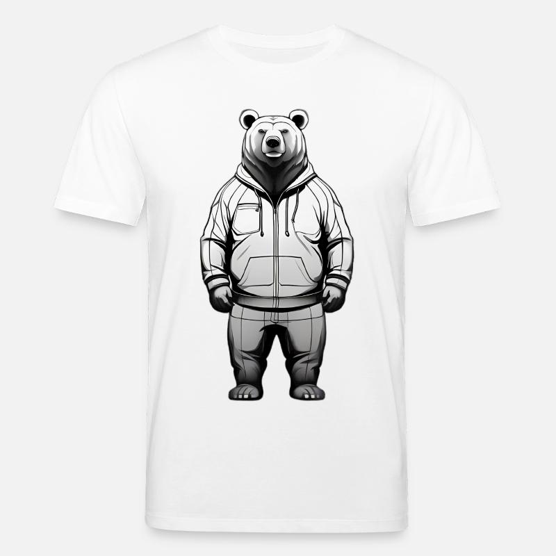 Graphique de sweat à capuche Ours - T-shirt bio CREATOR Stanley/Stella Unisexe - blanc