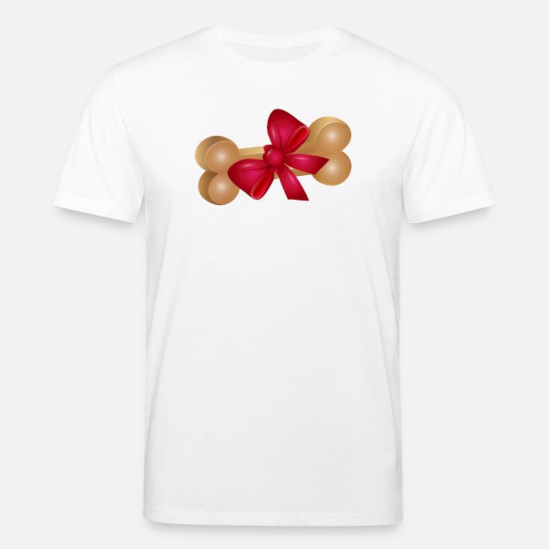 Geschenk-Kauknochen mit roter Schleife - Stanley/Stella Unisex Bio-T-Shirt CREATOR  - Weiß