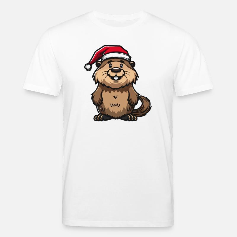 Noël du castor - T-shirt bio CREATOR Stanley/Stella Unisexe - blanc