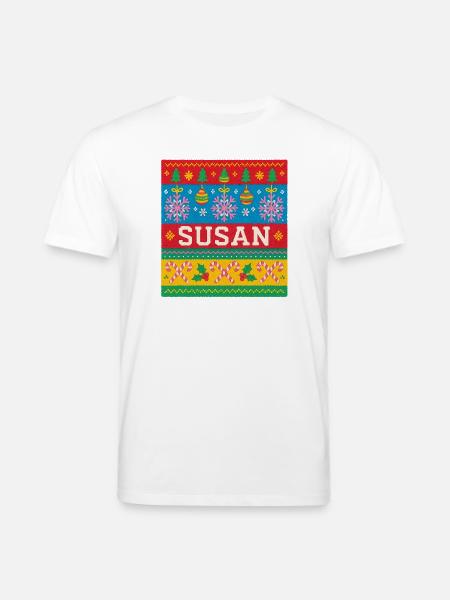 Personalised Susan Christmas Art - Stanley/Stella CREATOR Unisex Organic T-Shirt - white