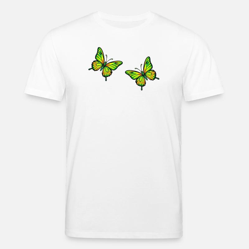 Leuchtende Schmetterlinge - Stanley/Stella Unisex Bio-T-Shirt CREATOR  - Weiß