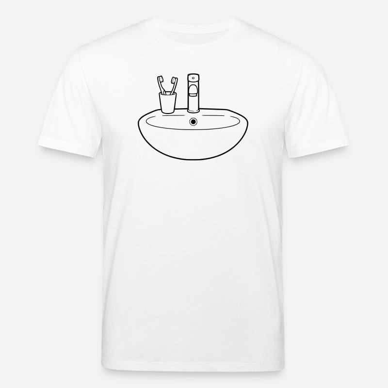 Waschbecken Badezimmer Sanitär Vektor - Stanley/Stella Unisex Bio-T-Shirt CREATOR  - Weiß