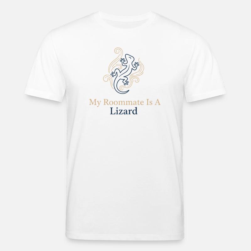 Mein Mitbewohner ist eine Echse - Stanley/Stella Unisex Bio-T-Shirt CREATOR  - Weiß