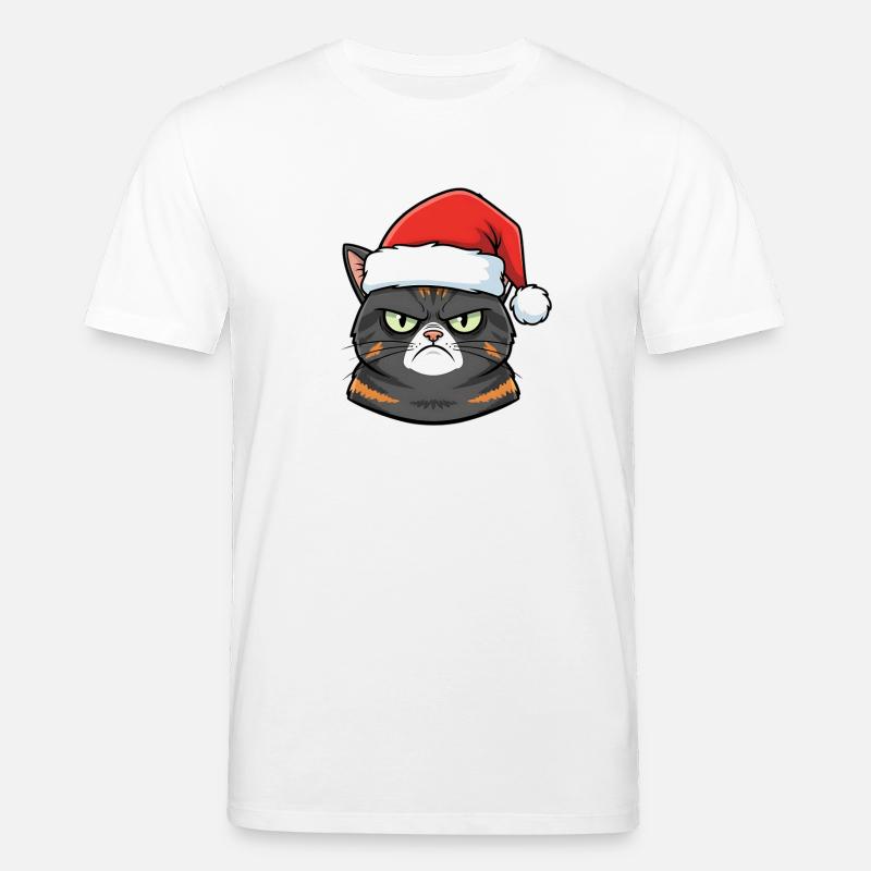Grimmiger Weihnachtskater anti weihnachts katze - Stanley/Stella Unisex Bio-T-Shirt CREATOR  - Weiß