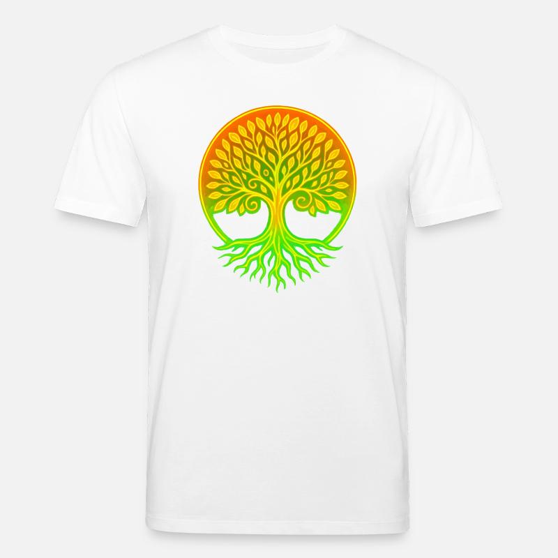 Lebensbaum im Regenbogenkreis - Stanley/Stella Unisex Bio-T-Shirt CREATOR  - Weiß