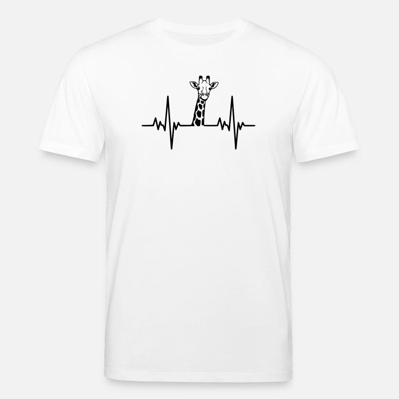 Giraffe Herzschlag Safari Design - Stanley/Stella Unisex Bio-T-Shirt CREATOR - Weiß